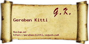 Gereben Kitti névjegykártya